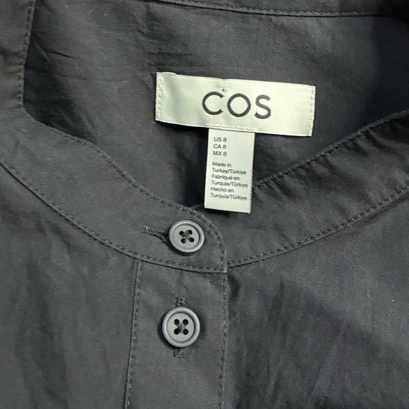 COS Collarless Mini Shirt Dress - Picture 7 of 9
